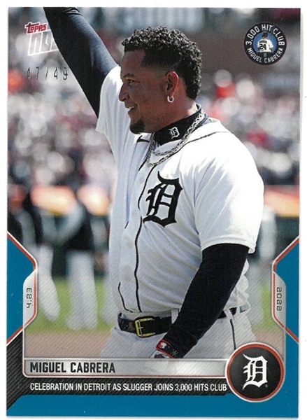 Miguel Cabrera #47/49 2022 Topps Now 3000th Hit