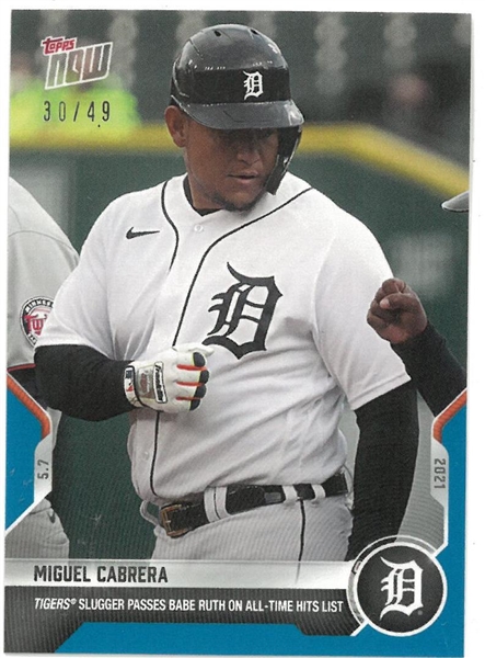 Miguel Cabrera #30/49 2021 Topps Now Passes Ruth