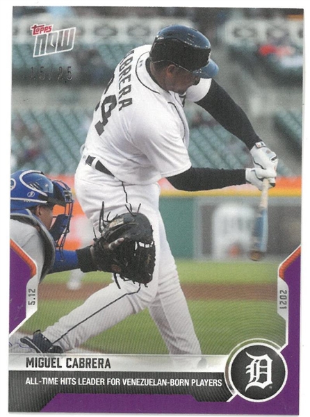 Miguel Cabrera #15/25 2021 Topps Now Most Hits for Venezuelan