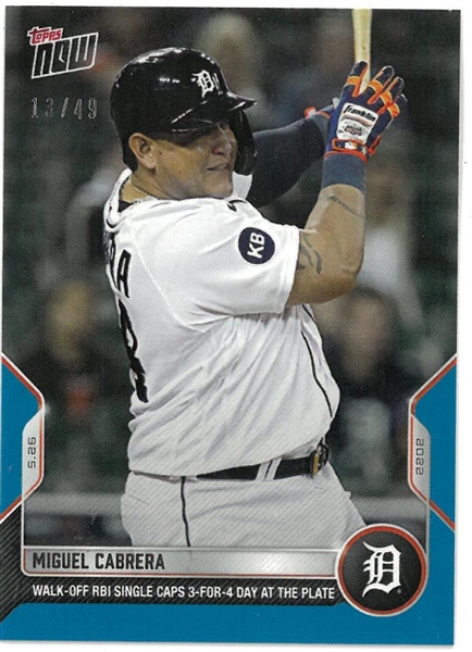 Miguel Cabrera #13/49 2022 Topps Now Walk Off
