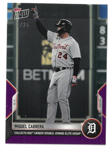 Miguel Cabrera #2/25 2022 Topps Now 600th Double