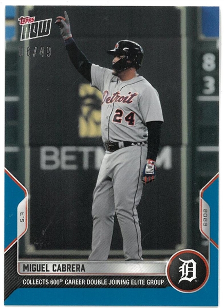 Miguel Cabrera #6/49 2022 Topps Now 600th Double