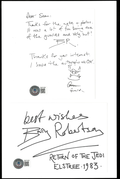 Barry Robertson Signed Letter