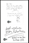 Barry Robertson Signed Letter