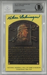 Charlie Gehringer Autographed Hall of Fame Plaque