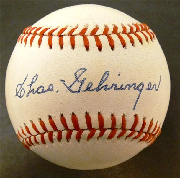 Charlie Gehringer Autographed Baseball