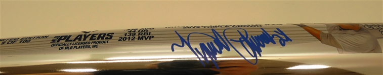Miguel Cabrera Autographed L/E Chrome Triple Crown Bat