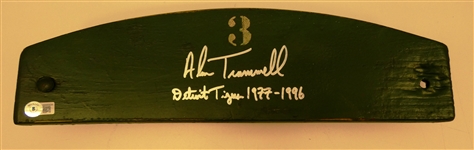 Alan Trammell Autographed Tiger Stadium #3 Seatback