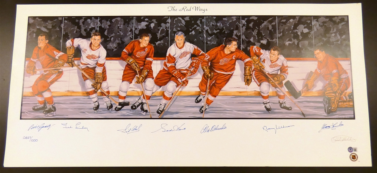 Detroit Red Wings Hall of Fame Greats Autographed Lithograph