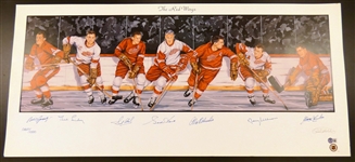 Detroit Red Wings Hall of Fame Greats Autographed Lithograph