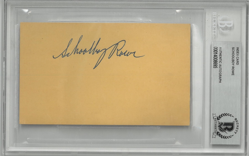 Schoolboy Rowe Autographed Index Card