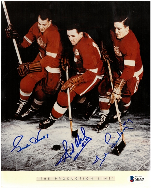Production Line Autographed 8x10 (Abel, Lindsay, Howe) Vertical