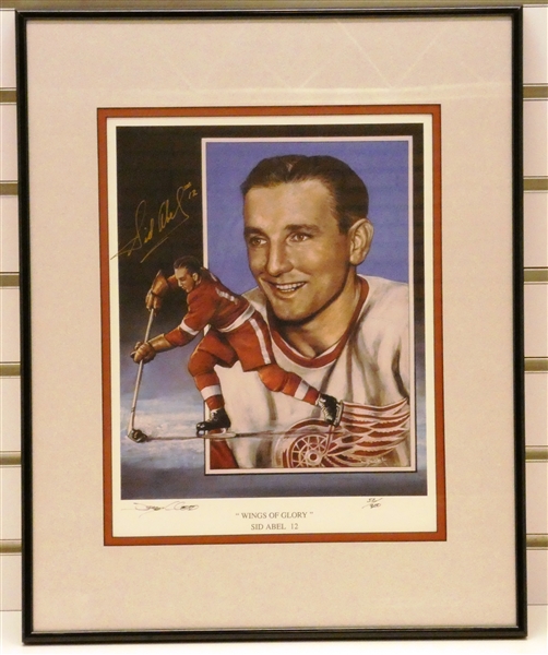 Sid Abel Autographed Framed 11x14 Litho