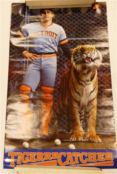 Lance Parrish Autographed Vintage Nike Poster