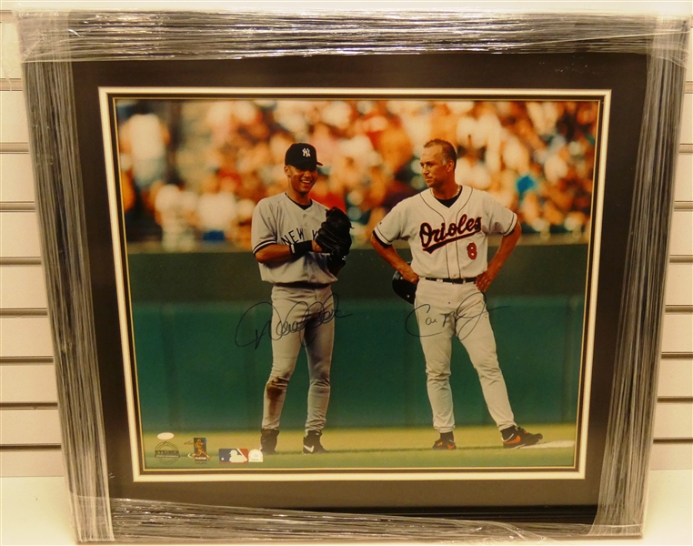 Derek Jeter & Cal Ripken, Jr Autographed 20x24 Framed