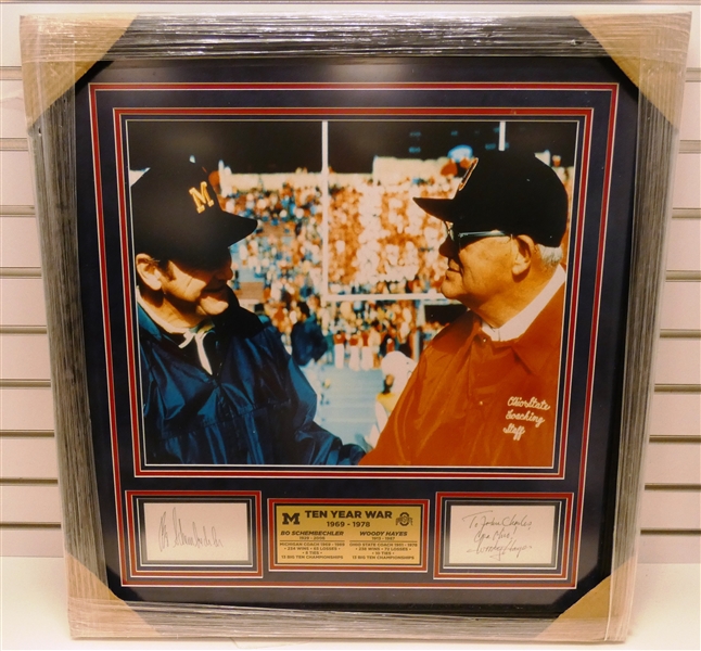 Bo Schembechler & Woody Hayes Autographed Display