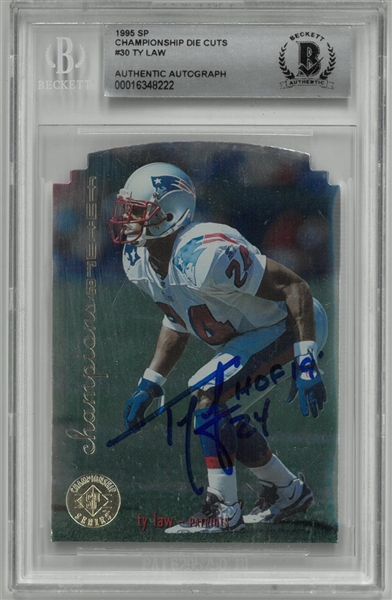 Ty Law Autographed 1995 Upper Deck SP Die Cut Rookie Card