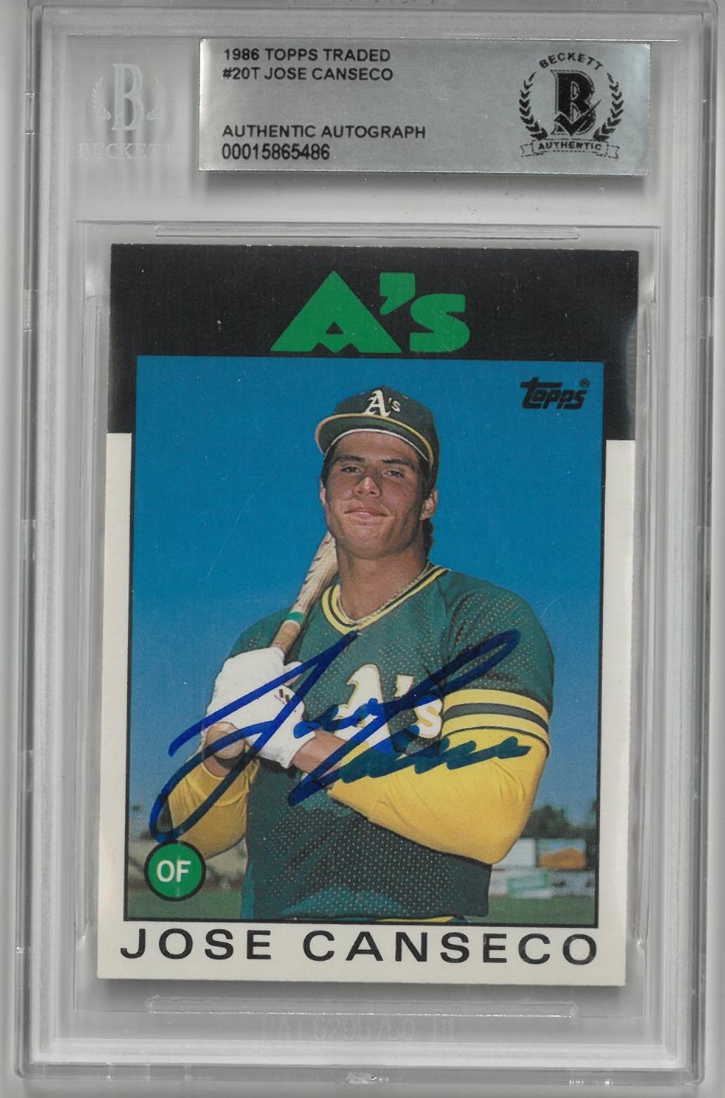 Lot Detail - Jose Canseco Autographed 1986 Topps Rookie Card