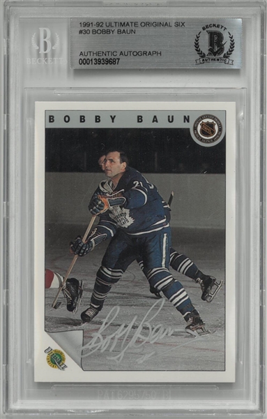 Bobby Baun Autographed 1991/92 Ultimate