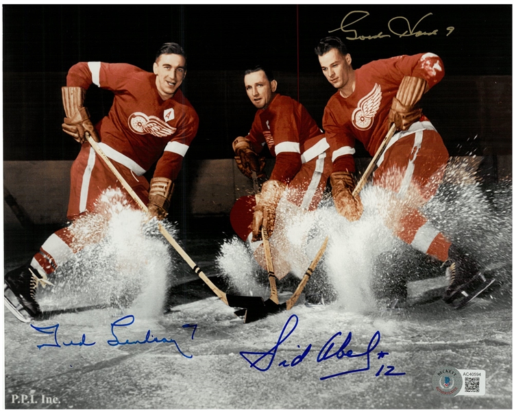 Production Line Autographed 8x10 (Abel, Lindsay, Howe) Horizontal