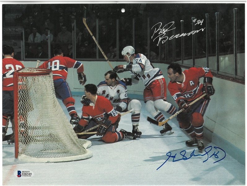 Henri Richard & Red Berenson Autographed Calendar Page