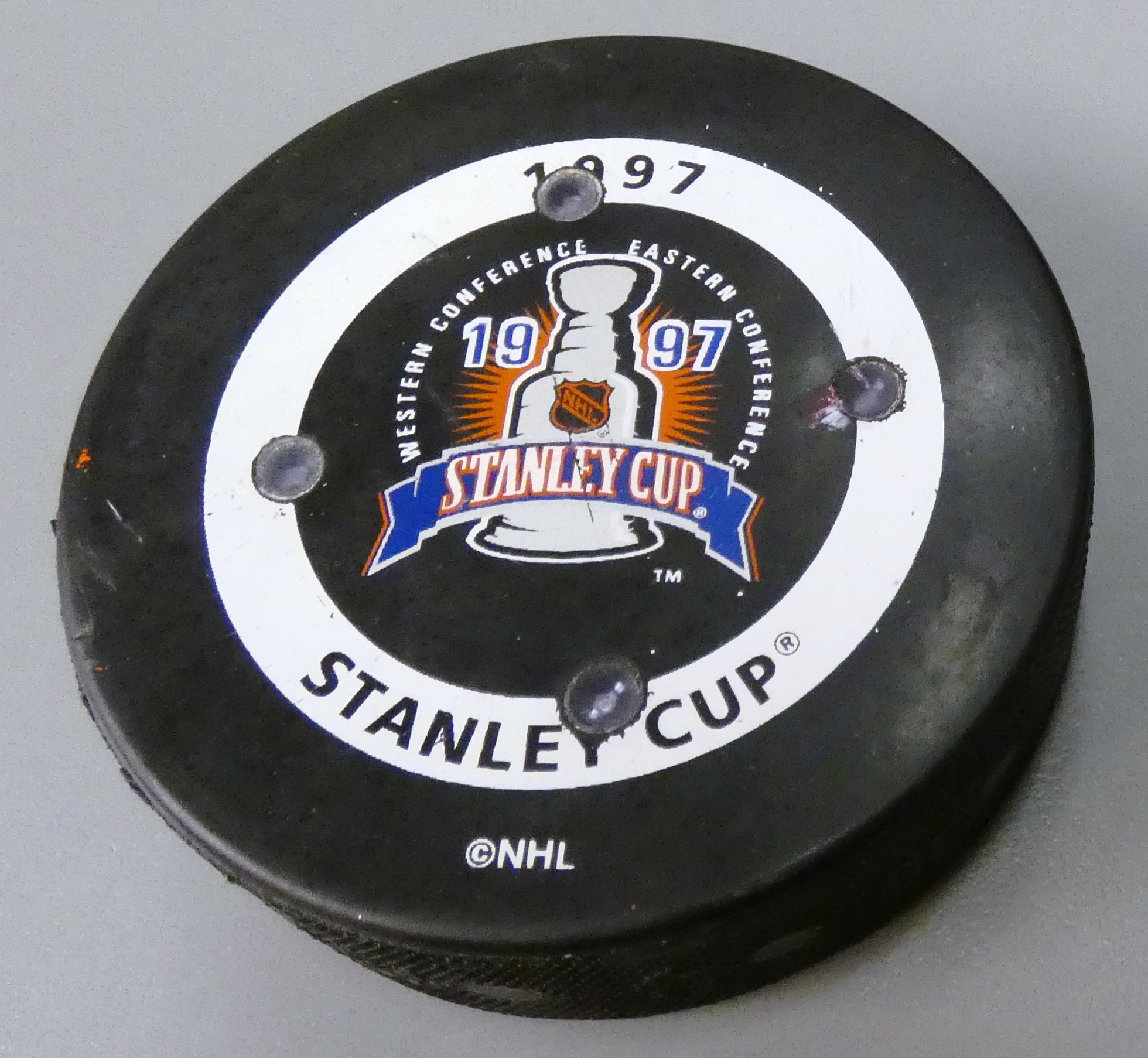 Lot Detail - 1997 Stanley Cup FoxTrax Game Used Puck