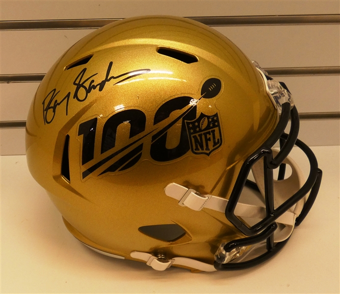 Barry Sanders Autographed NFL 100 Full Size Replica Helmet