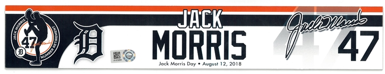 Jack Morris Personal Locker Room Tag from his Jersey Retirement Day