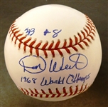 Don Wert Autographed Baseball w 68 Champs