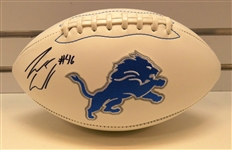 Jack Campbell Autographed Lions Logo Football