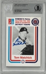Tom Matchick Autographed 1988 Dominos