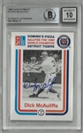 Dick McAuliffe Autographed 1988 Dominos