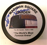 Eddie Giacomin Autographed MSG Puck