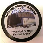 Bob Nevin Autographed MSG Puck