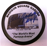 Bill Gadsby Autographed MSG Puck