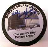 Vic Hadfield Autographed MSG Puck