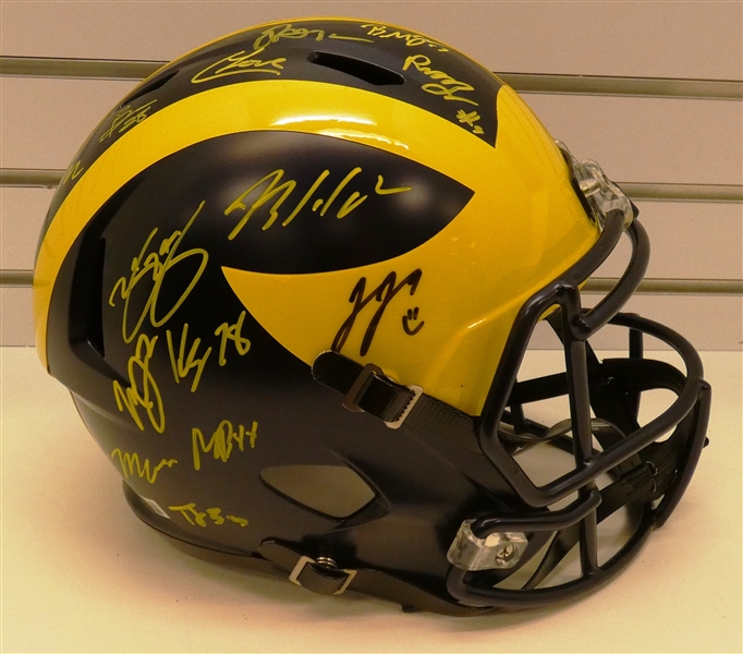 Michigan Wolverines 2023 National Champs Team Signed Helmet