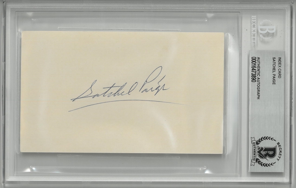 Satchel Paige Autographed 3x5 Index Card