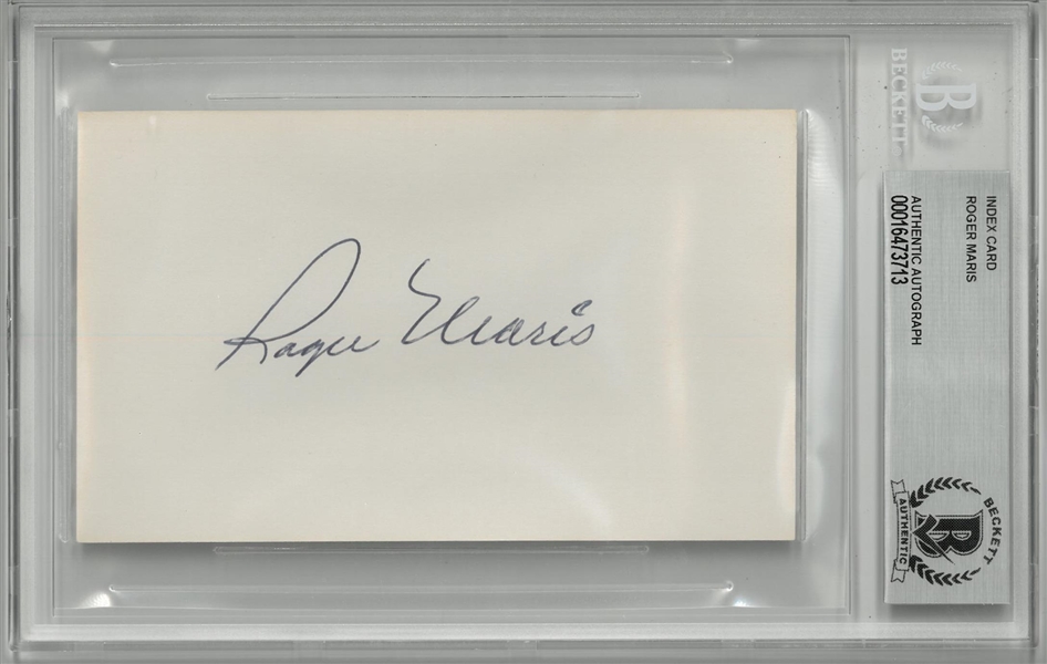 Roger Maris Autographed 3x5 Index Card