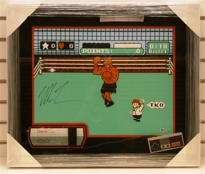 Mike Tyson Autographed 16x20 Shadowbox (Pick up only)