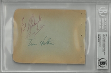 Tim Horton & Others Signed Autograph Book Page