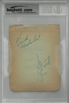 Tim Horton & Others Signed Autograph Book Page
