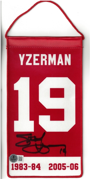 Steve Yzerman Autographed 5x10" Mini Banner
