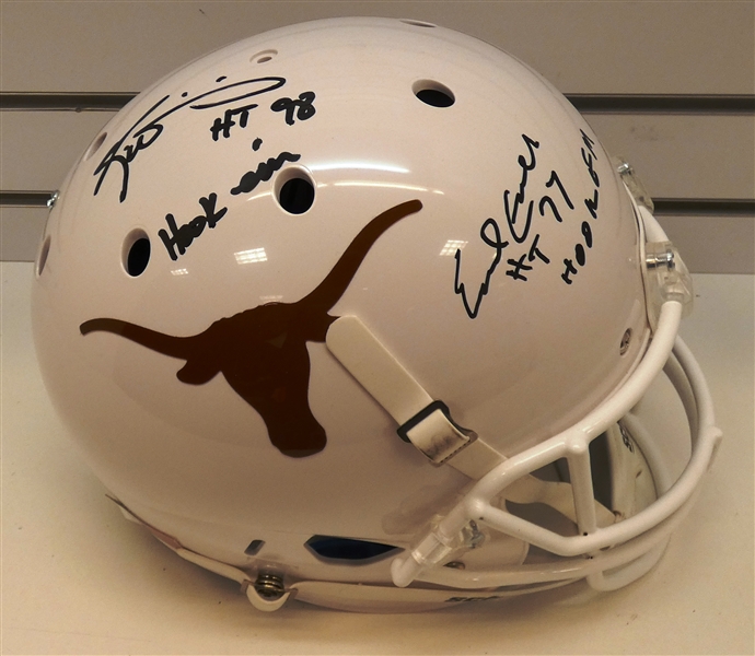 Earl Campbell & Ricky Williams Autographed Texas Full Size Replica Helmet