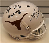 Earl Campbell & Ricky Williams Autographed Texas Full Size Replica Helmet