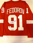 Sergei Fedorov Autographed Red Wings Jersey