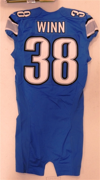 George Winn Team Issued Detroit Lions Jersey