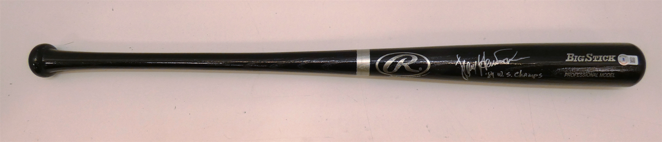 Larry Herndon Autographed Bat w 84 Champs