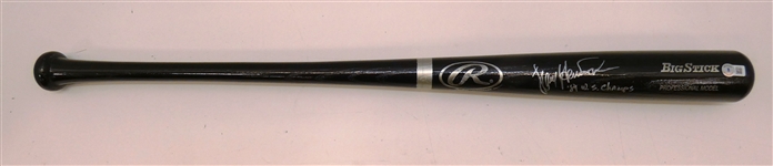 Larry Herndon Autographed Bat w 84 Champs