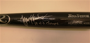 Larry Herndon Autographed Bat w 84 Champs